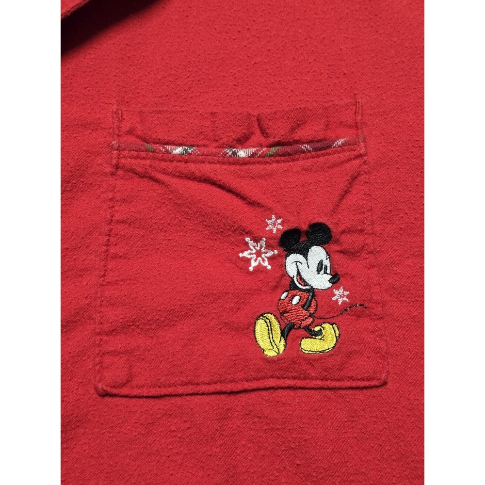Vintage Mickey & Co. Size L Red Disney Mickey Mouse Button Up Pajama‎ Shirt Top - Picture 4 of 16